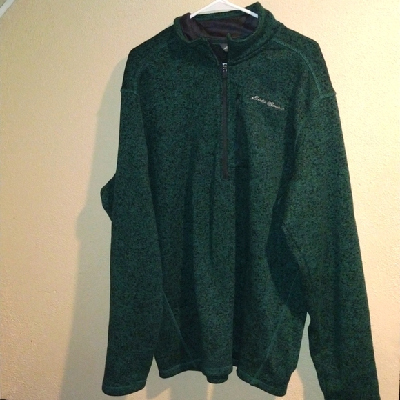 Eddie Bauer Men’s Heather Green 1/2 zip Fleece Pullover Size XLT - Picture 1 of 7